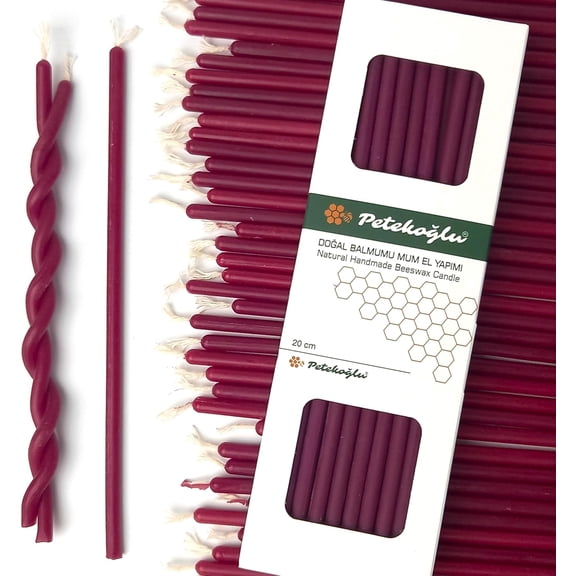 ASIASN-40 Pieces Pure Beeswax Candles - No-Drip, Smoke-Less, Tall, Thin Taper Decorative Candles for Church Prayer, Decor or Birthday Candles  Honey Scented Candles  7.9x0.26