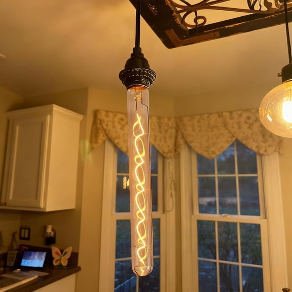 ASIASN-40 Watt Decorative Vintage LED Light Bulbs, Clear T32 Extended Bubble 4W LED Filament Edison Bulb,2700K Oversized Warm Lights,Dimmable E26 Lamp Base,1-Pack