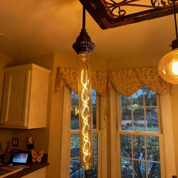 ASIASN-40 Watt Decorative Vintage LED Light Bulbs, Golden T32 Extended Bubble 4W LED Filament Edison Bulb,2700K Oversized Warm Lights,Dimmable E26 Lamp Base,1-Pack