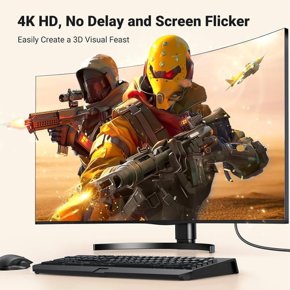 ASIASN-4K DisplayPort to HDMI Cable 1080P@120Hz, Active DP 1.2 to HDMI 1.4 Cord Alu Braided, Unidirectional Cable 10FT Compatible with Monitor, Desktop, HDTV, Laptop, AMD, NVIDIA