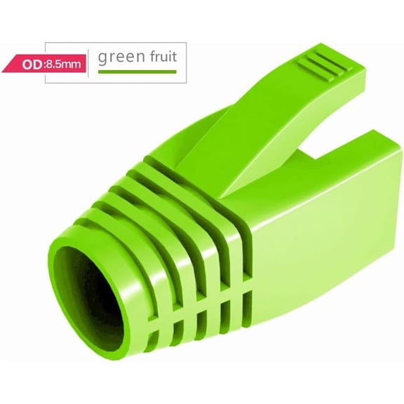 ASIASN-50 Pcs Cat7 Cat7A Cat8 Strain Relief Boot, RJ45 Plug Connector Cover Modular Network Plug Connector Cap Cable Connector Boots, FruitGreen