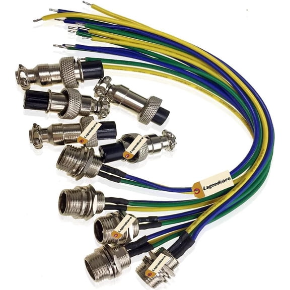 ASIASN-5Pcs GX16-3pin Male Aviation Connector Power Electrical Terminal Socket with 22Awg 7.87Inch Cable & 5Pcs16MM 3Din Female Plug Sockets