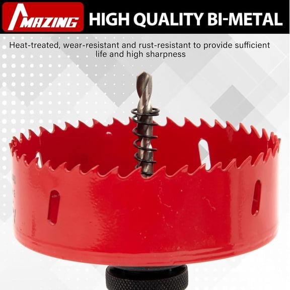 ASIASN-6 Inch Bi-Metal Hole Saw, Heavy Duty Hole Saw for Recessed Lighting, 152mm Hole Cutter for Wood, Plastic, Plywood, Ceiling Lights, Drywall, Corn Hole Boards and Thin Metal Sheet Cutting