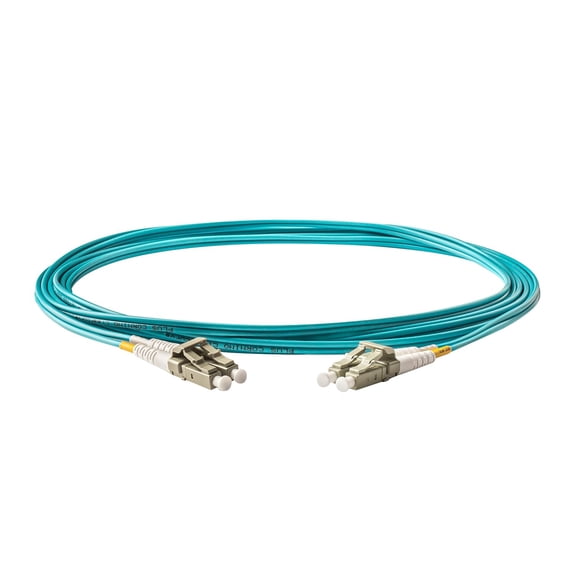 ASIASN-6-Pack 0.2 Meter Multimode 10G OM3 50/125 Fiber Optic Patch Cable, Duplex LC to LC, Aqua Riser OFNR Cable Jacket