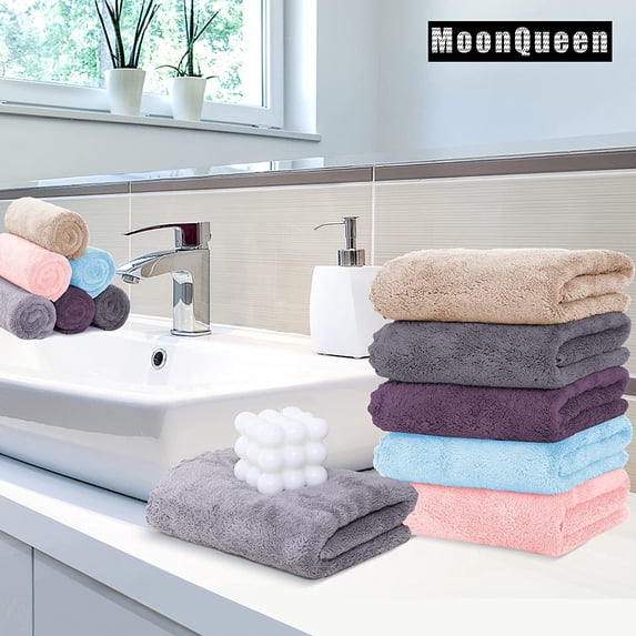 ASIASN6 Pack Premium Hand Towels Quick Drying Microfiber Coral — free download