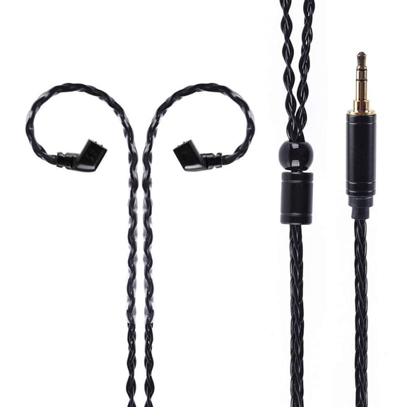 ASIASN-8 Core Silver Plated Copper Cable Cpin 0.78mm Earphone Cable with 3.5mm Plug for ZSN ZS10 Pro ZSN Pro AS16 ZSX KB Ear KBEAR KB10 KB06 CA4 C12 CA16 Topaz (CPin 3.5mm)