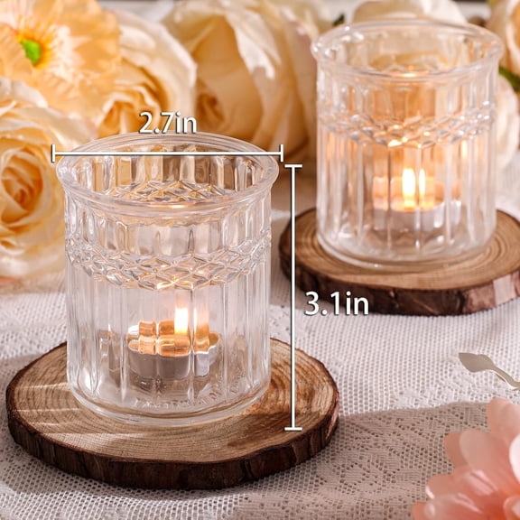 ASIASN-8pcs Votive Candle Holders, Large Tea Light Candle Holder for Table Centerpiece, Clear Glass Candle Holder for Boho Home Decor, Wedding Decor