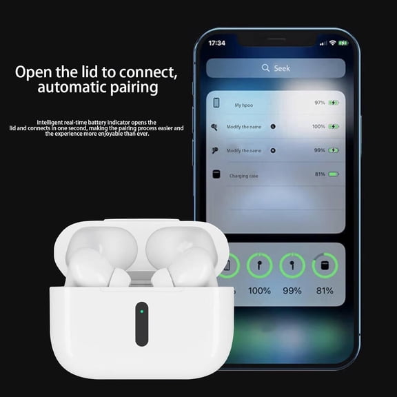 ASIASN-ANC Wireless Noise Cancelling Earphone, Noise Cancelling in Ear Earphone, TWS Bluetooth Earbuds with Microphone, Bluetooth 5.4, Wireless Earbuds for iOS/Android