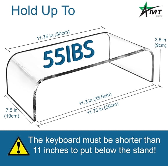 ASIASN-Acrylic Laptop Monitor Stand & Computer Riser with Cat Keyboard Protector, Space-Saving Design, Extra Storage, Clear Shelf - Ideal for Monitors, Laptops, Printers, Desktop Decor
