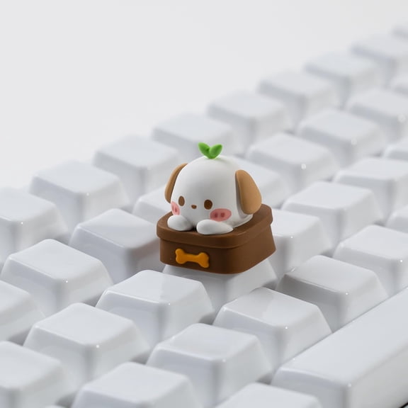 ASIASN-Artisan Keycaps, Cute Potted Puppy Shaped, Resin Handmade ESC Key Replacement for Mechanical Keyboard, MX Switch Compatible, Kawaii Design