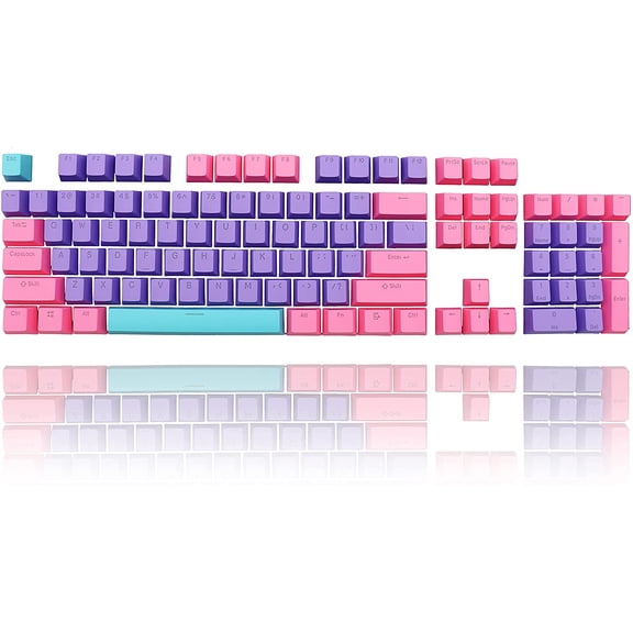 ASIASN-Backlit Keycaps 60 Percent 87/104 PBT Key Caps Set for 60% Mechanical Gaming Keyboard MX Switches (Violet)