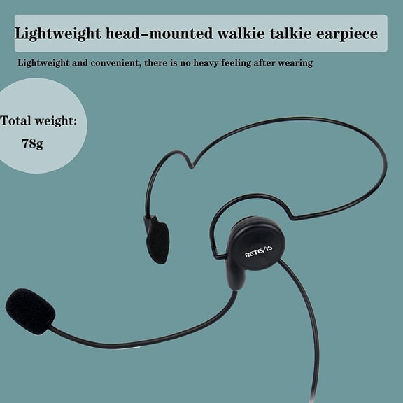 ASIASN-Behind-The-Head Walkie Talkie Headset with Boom Mic,Compatible RT22 RT21 H-777 RT68 Baofeng BF-F8HP UV-5R UV-82 Kenwood Walkie Talkie,Two Way Radio Headset with Finger PTT(1 Pack)