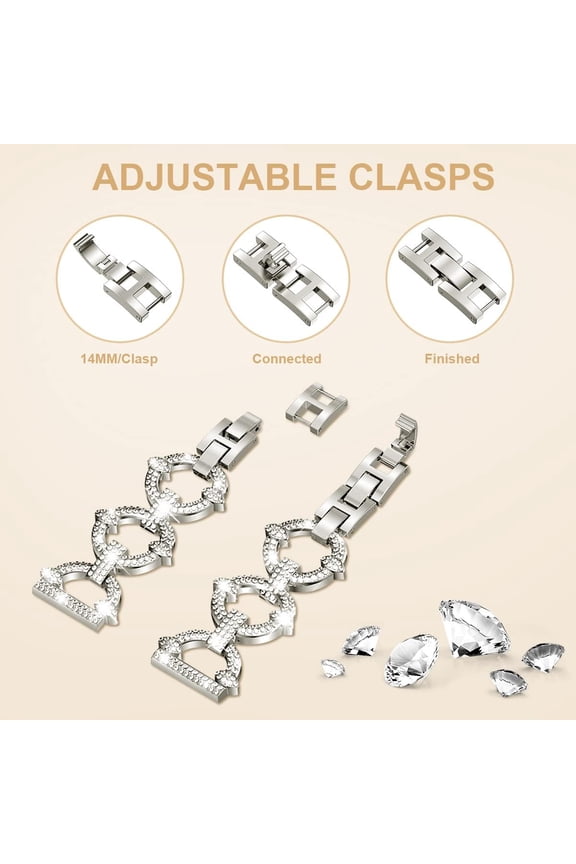 -Bling Bands Compatible with Samsung Galaxy Watch 8/7 40mm 44mm, 20mm Stylish Replacement Strap Galaxy Watch 8/7 Band with Rhinestone Protective Case for Women