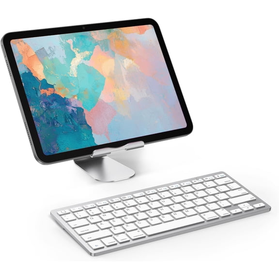 ASIASN-Bluetooth Keyboard Compatible with iPad A16 11th 10th Generation, iPad 10.2 (9th/8th/7th), iPad Pro 13/12.9/11 inch, iPad Air/Mini and More iOS Devices, White