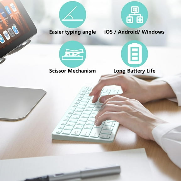 ASIASN-Bluetooth Keyboard, Tablet Keyboard Compatible iPad 11th Generation,iPad 10th/9th/8th & Air 5th/4th, iPda Pro 13/12.9/11-Inch and Air 13/11-Inch Models and More Bluetooth-Enabled Devices-Blue