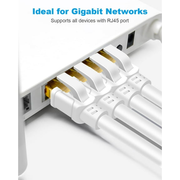 ASIASN-CAT 8 Ethernet Cable 40ft, Indoor & Outdoor, High Speed 40Gbps 2000MHz F/FTP Internet Network Cable with Gold Plated RJ45 Connector for Gaming, Router, PC, Heavy Duty, UV Resistant (40ft White