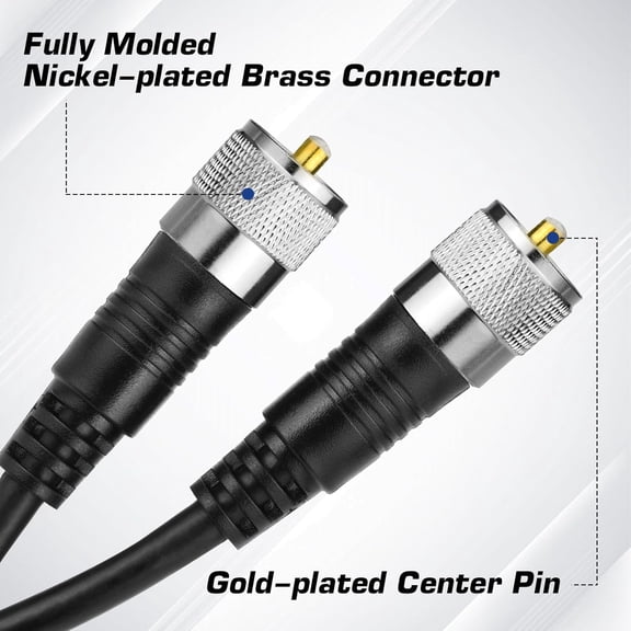ASIASN-CB Coax Cable, 20ft RG8x Coaxial Cable UHF Male to Male Low Loss, 50 Ohm for HAM Radio Antenna