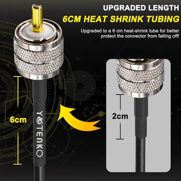 ASIASN-CB Coax Cable 40FT, PL259 Coax 50 Ohm, RG58 Coaxial Cable UHF Male to Male Low Loss for CB Radio, CB Ham Radio