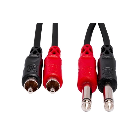 ASIASN-CPR-204 Stereo Interconnect, Dual 1/4 Inch TS to Dual RCA, 13 Feet