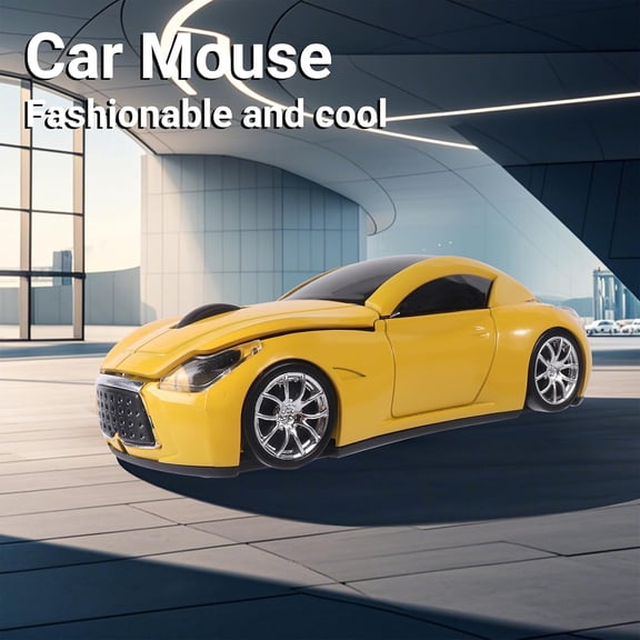 ASIASN-Car Mouse, Wireless Mouse (Yellow)