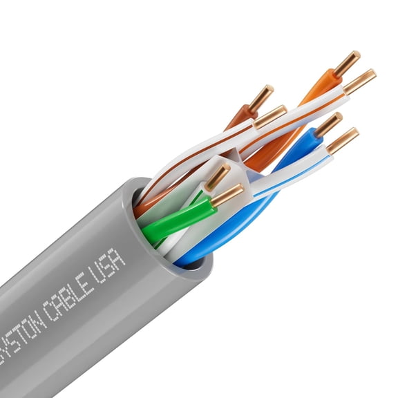 ASIASN-Cat6e Ethernet Internet Cable - 50 FT600MHz 23AWG Solid Bare Copper Wire Outdoor/Indoor Suit, No Ends 10 Ft to 1000 Ft Available, Heat Resistant Riser Rated - CMR