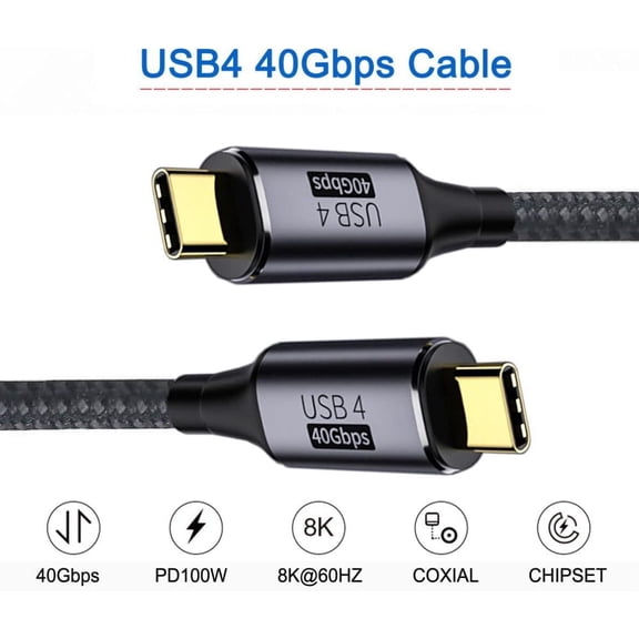 ASIASN-Chenyang USB4 Type C Cable 40Gbps with 100W Charging UHD 8K 5K 4K@60Hz USB4.0 Compatible with Thunderbolt3/4 0.8M