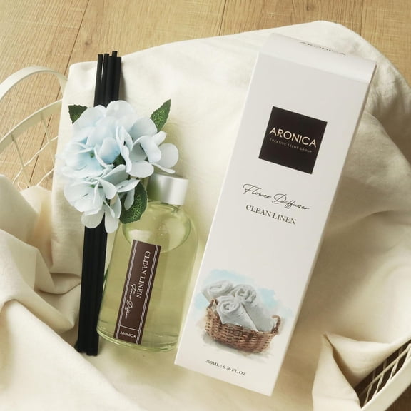 ASIASN-Clean Linen Reed Diffuser for Bathroom Decor, Room Fresheners for Home Long Lasting, Accesorio Para Hogar, House Registry Idea, Bathroom Smelling Good, Aesthetic Room Decor, Apartment House