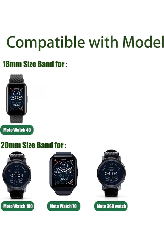 -Compatible for Moto Watch 120 Band, 18mm, 20mm, 22mm Slim Vintage Leather Strap Replacement for Women, Man, Wristband Accessories Compatible for Moto 40, 70, 100, 120, 360 3rd Gen 2020 Smartwa
