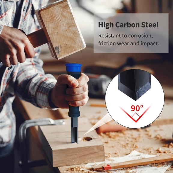 ASIASN-Corner Chisel, Square Mortise Chisel, 90precision cut, Hinge Recess Corner Wood Chisel Squaring Tool for Cutting Square Mortise, Door Installation, Wood Carving, Framing, Woodworking Tools