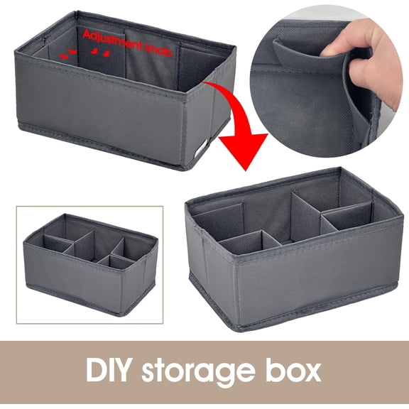 ASIASN-Cosmetic Storage Bins Makeup Organizer, Adjustable Multifunction Storage Box Desk Drawer Divider for Makeup Brushes, Bathroom Countertop or Dresser, Set of 4