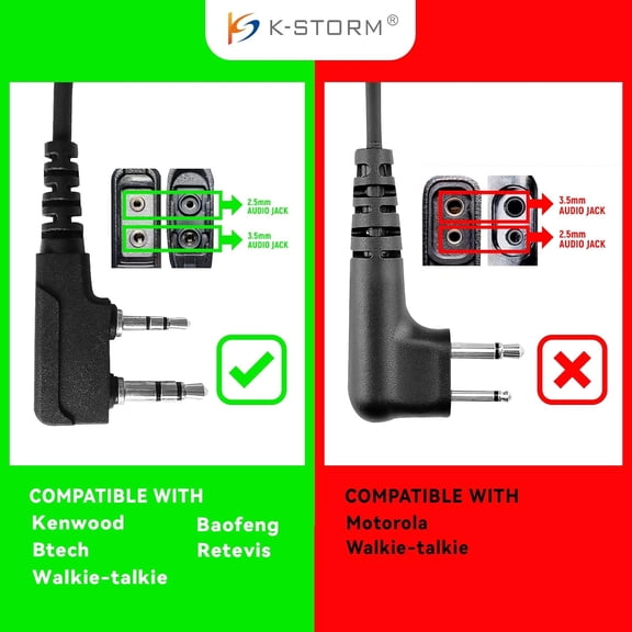 ASIASN-Covert Acoustic Tube Walkie Talkie Earpiece Surveillance Headset with Mic Compatible with 2 Pin Kenwood Two Way Radio