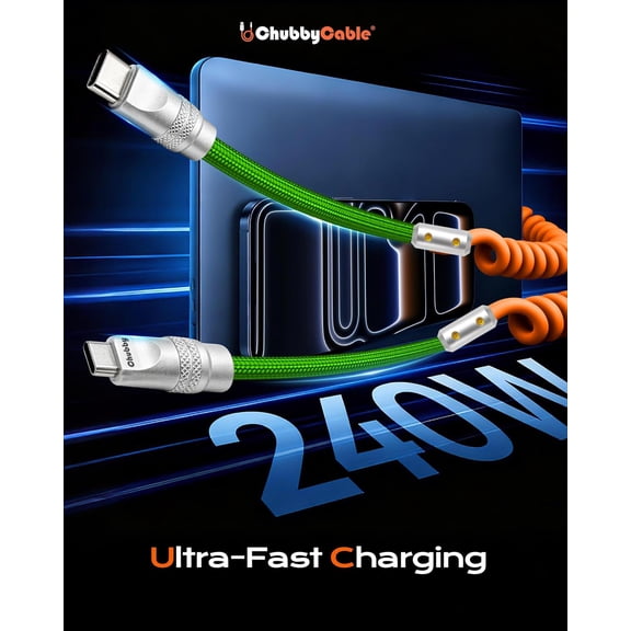 ASIASN-Curly Colorblock Chubby 120W Coiled USB C Cable Braided Silicone Retractable Fast Charging Cable Compatible with iPhone 17-15 Series, Black+Red, USB-A to Type-C, 2.29FT-3.6FT