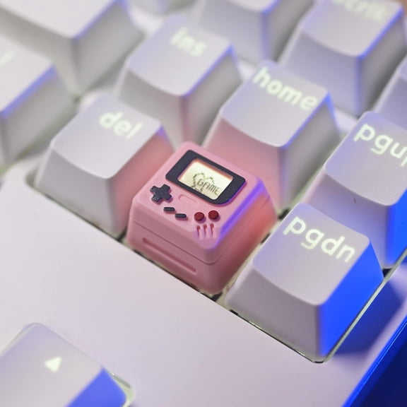 ASIASN-Cute Keycap,Custom 3D ESC R4 Profile Shine-Through Artisan Key for Mechanical Keyboard,Retro Mini Gaming Pad Keycap (Pink)