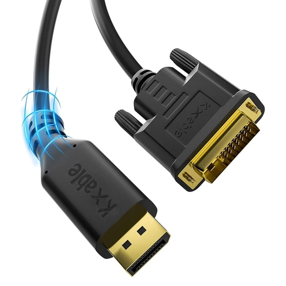 ASIASN-DisplayPort to DVI Cable 15 FT, DP to DVI-D Adapter Cord, Male to Male Converter Cable, Gold-Plated, 1080P@60Hz, for PC, Desktop, Laptop, HDTV, Projector, Monitor, with 25 Ties