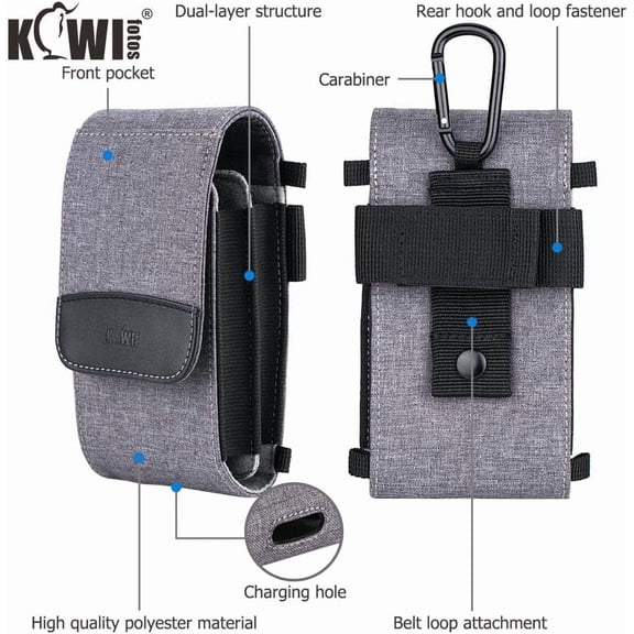 ASIASN-Dual-Layer Travel Phone Pouch Bag with Shoulder Strap Crossbody Small 6.1" Cell Phone Holster for iPhone Memory Card Power Bank Charger Passport ID Credit Cards