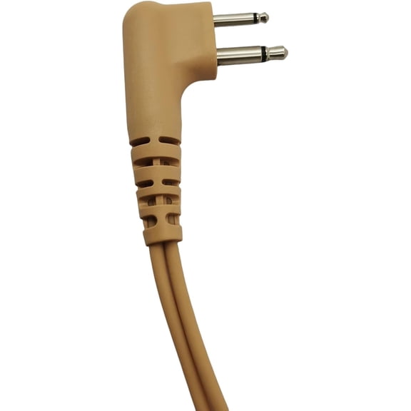 ASIASN-Dual Ptt Earpiece Mic 2 Prong Skin Color Ear Piece Headset for Motorola Walkie Talkie cp185 pr400 bpr40 dtr700 dtr500 dtr550 dtr650 dlr1060 dlr1040 dlr1020 cp200d cp100d cls1410 cls1460 cls111