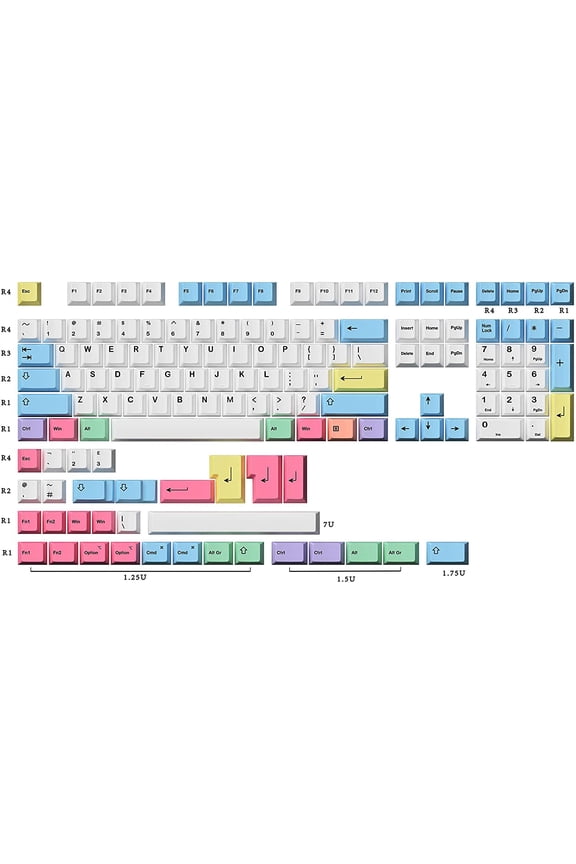 -Dye Sublimation Keycaps | Cherry Profile for Custom Merchanical Keyboard | 139 Keys (Chalk)