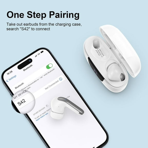 ASIASN-Earbuds Wireless Earphones for iPhone 17, 17 Pro max, 17 Pro, 17 Air, 16e, 16 Plus, Blue Tooth Ear Phones Bluetooth Headphones Ear Buds Headset for iPhone 16 15 14 13 12 11 Mini SE XR X XS 8 7