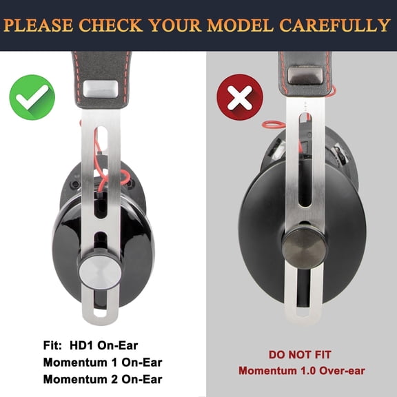 ASIASN-Earpads Replacement for Sennheiser Momentum On-Ear, HD1 Headphones - Noise Isolation Ear Pads with High-Density Foam - Momentum OE Microfiber Black