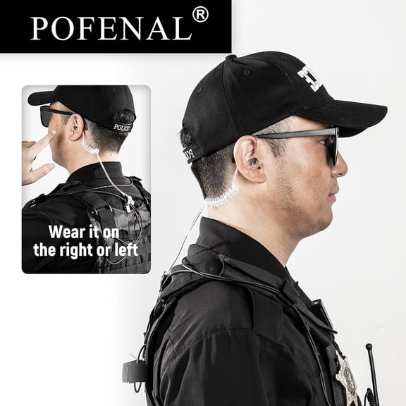 ASIASN-Earpiece Compatible with BTECH, Kenwood, Retevis Walkie Talkie with Mic Tansparent Air Acoustic Tube Headset (Normal)