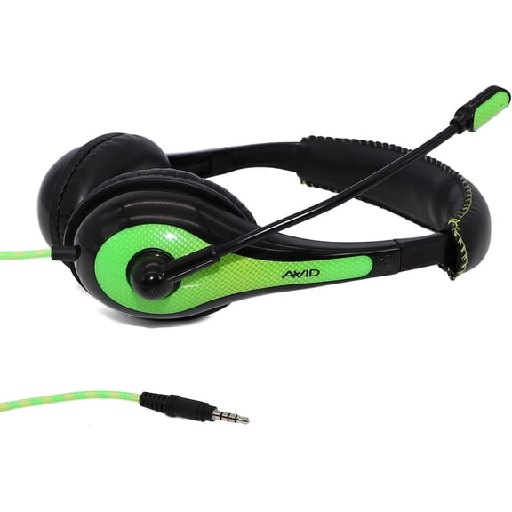 ASIASN-Education AE-36-GR Stereo Classroom Computer Headset with Boom Microphone, Single TRRS Plug, Green
