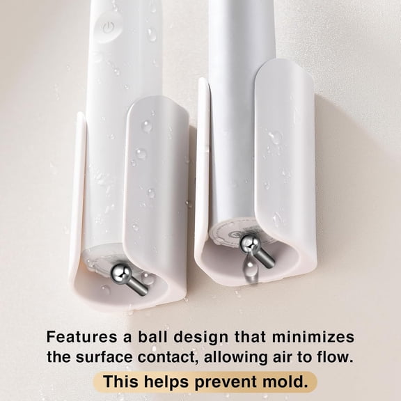 ASIASN-Electric Toothbrush Holder for Bathroom, Wall-Mounted Toothbrush Stand with Self-Adhesive, Compact Bathroom Caddy for Electric Toothbrushes (White-4pcs)