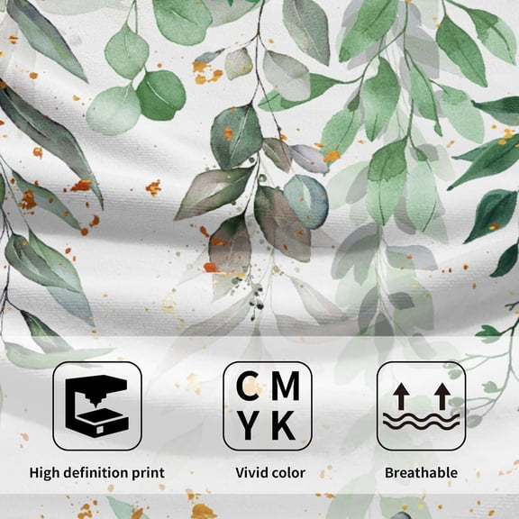 ASIASN-Eucalyptus Leaf Hand Towels Set of 2 Green Leaves Decorative Kitchen Dish Cloths 14.4 x 28.3 Inch Soft Small Fingertip Towel for Bathroom Hotel Gym Spa