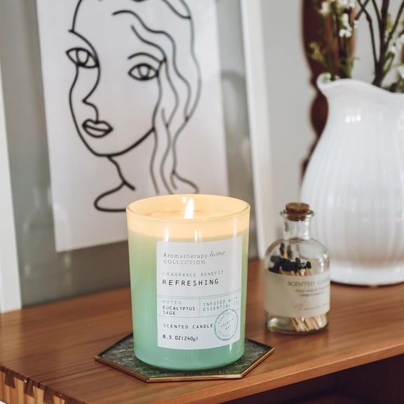 ASIASN-Eucalyptus & Sage Scented Candles - Spring Scented Candles,Aromatherapy Candle Gift for Stress Relief, Meditation, Yoga, Relaxing SPA, Natural Soy Wax for Womens, 8.5oz