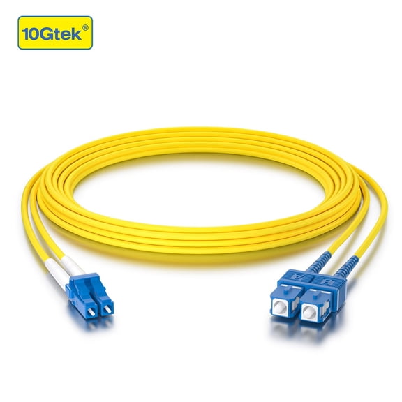 ASIASN-Fiber Patch Cable - LC to SC OS2 1G/10G Singlemode Jumper Duplex 9/125 LSZH Fiber Optic Cord, Yellow, 7-Meter(23-ft), 2-Pack