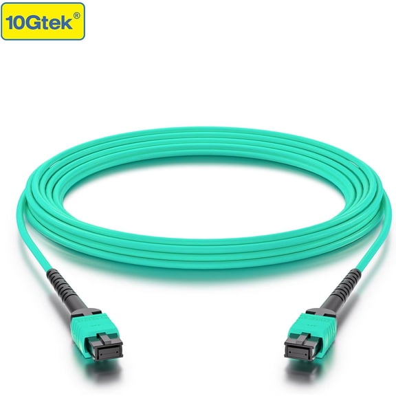 ASIASN-Fiber Patch Cable - MPO to MPO OM3 Multimode Fiber Jumper Patch Cord, 12-core for QSFP+Transceivers Application, 2m(6.6ft)