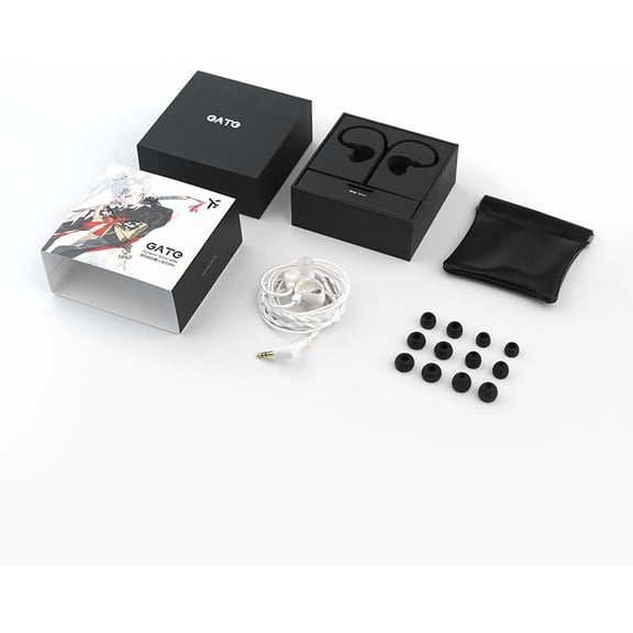 ASIASN-GATE Dynamic Driver In-Ear Headphone 3.5mm Interchangeable Cable (White, No Mic)