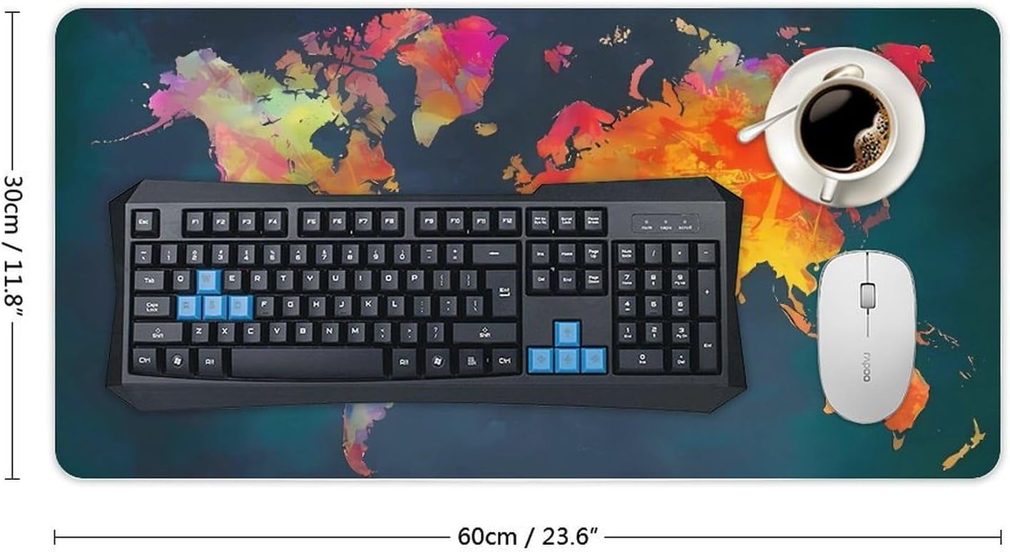 ASIASN-Gaming Mouse Pad, World Map Mouse Pad Large Extended Computer ...