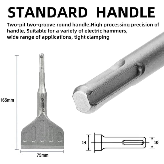 ASIASN-Greywolf SDS Plus Chisel Drill Bit, 3 Inch 20 Crank Angle Wide Bend Chisel, 40CrMo Alloy Floor Scraper, Tile Removal for SDS Plus Rotary Hammer Drill Attachment
