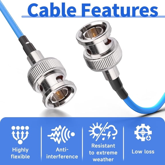 ASIASN-HD-SDI 3G SDI Cables 3ft BNC Jumper 75 Ohm RG179 Thin Coaxial Cable for Cameras BMCC Monitor,Support HD-SDI/3G-SDI/4K/8K Video Jumper (Blue,2-Pack)